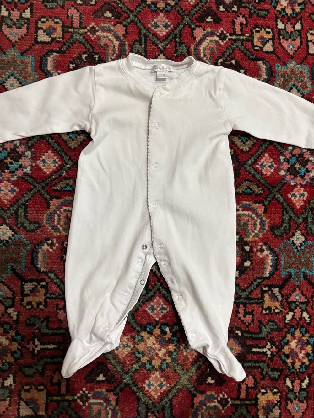 Kissy Kissy White Footed Baby One-Piece Snap Romper